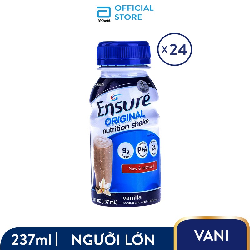 [Nhập GRO1AB1111 giảm 4%] Thùng 24 Sữa nước Ensure Abbott 237ml/chai