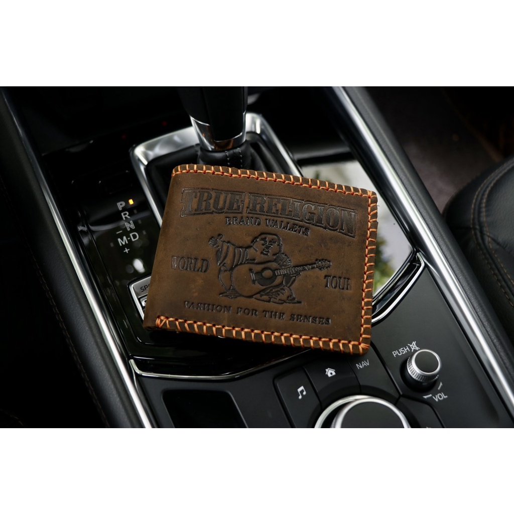 Ví - Bóp Nam địa TRUE RELIGION Viền Chỉ Nâu Cực Kì Sang Trọng