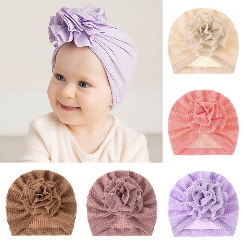 Mũ Turban Mềm Mại Co Giãn Thắt Nơ Thời Trang Xuân Hè Cho Bé Gái