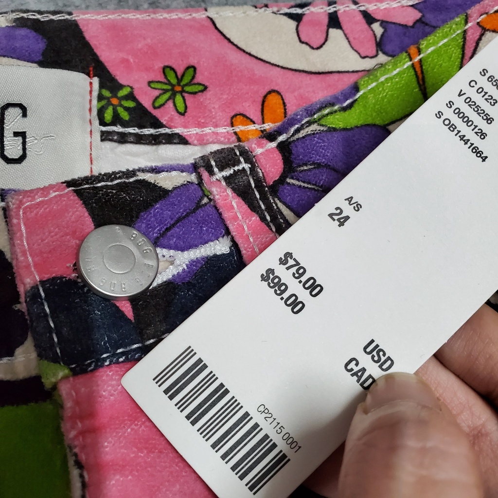 Quần khaki nhung họa tiết hoa lưng cao BDG by Urban Outfitters