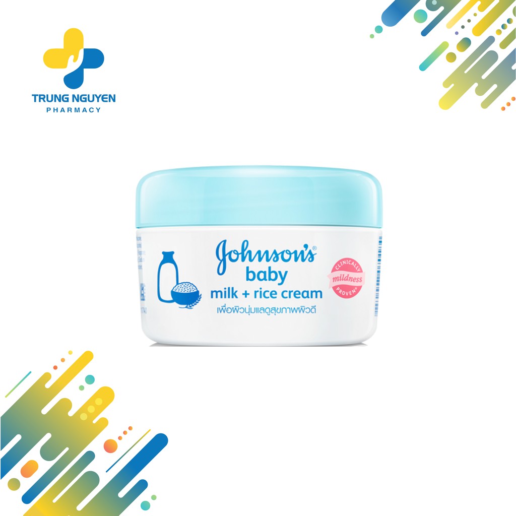 Kem dưỡng da Johnson’s Baby Milk + Rice Cream cấp ẩm, dưỡng da & cải thiện sắc tố da