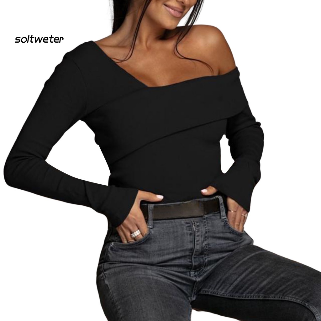 Áo Thun Dáng Ôm Hở Vai Chống Dầu Phong Cách Đường Phố Quyến Rũ Cho Nữ