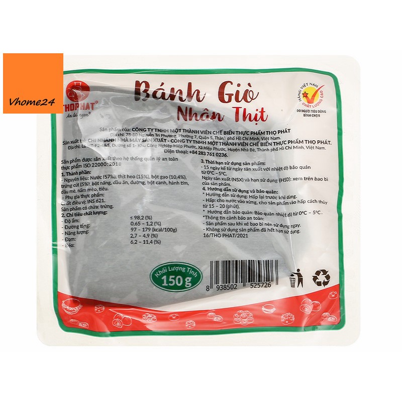 Bánh giò Thọ Phát nhân thịt gói 150g