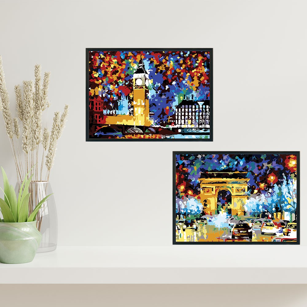 Tranh sơn dầu số hóa tự tô màu theo số - BỘ 2 TRANH VẼ VỀ PHONG CẢNH CỰC ĐẸP | BigBuy360 - bigbuy360.vn