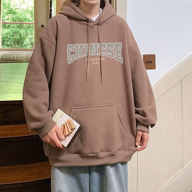 Áo hoodie Dáng Rộng In Chữ Thời Trang Mùa Đông Hàn Quốc Chất Lượng Cao Cỡ Lớn M-5XL Cho Nam