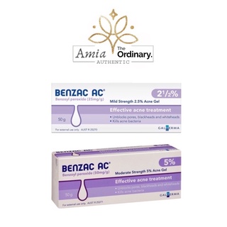 Kem chấm giảm mụn Benzac 2.5% và 5% Benzoyl Peroxide 15g