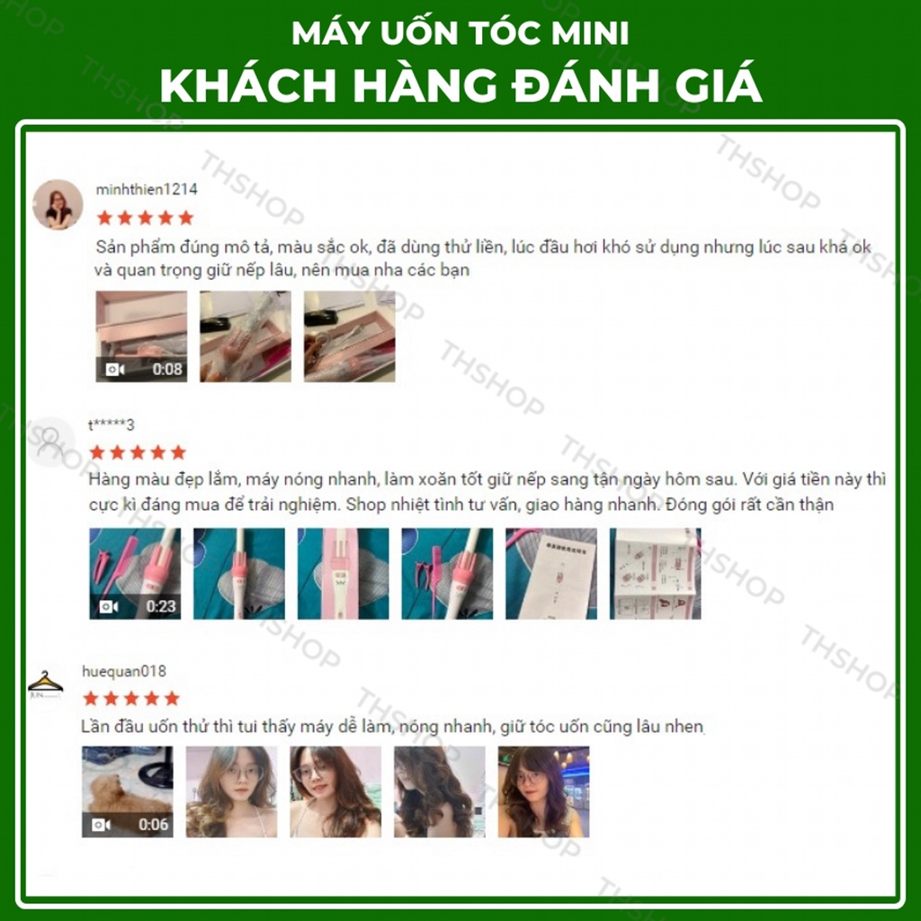 Máy uốn tóc mini tự động xoăn gợn sóng vivid vogue THSHOP, máy làm tóc xoăn mini cuốn tóc bấm tóc gợn sóng giá rẻ