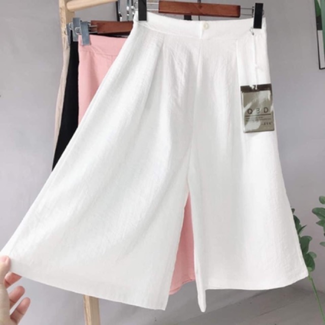 [Store 86] Quần Lửng Ống Rộng vải đũi- Giả váy