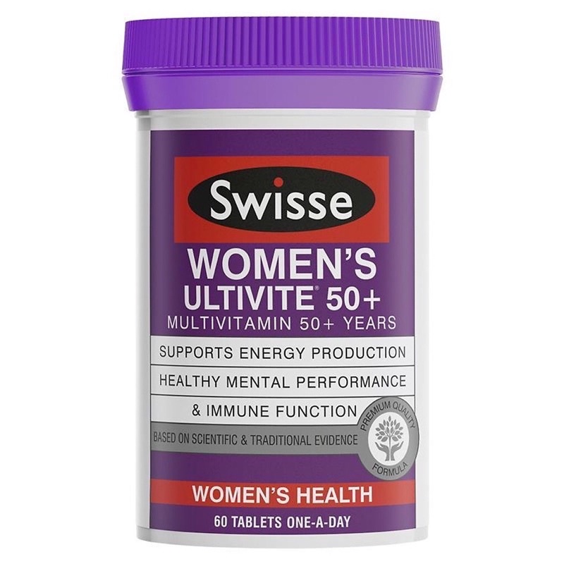 Vitamin tổng hợp nam, nữ Swisse Women + Men  từ 50 tuổi 60 viên Úc - Swisse Men's/Women's Ultivite 50+ Multivitamin