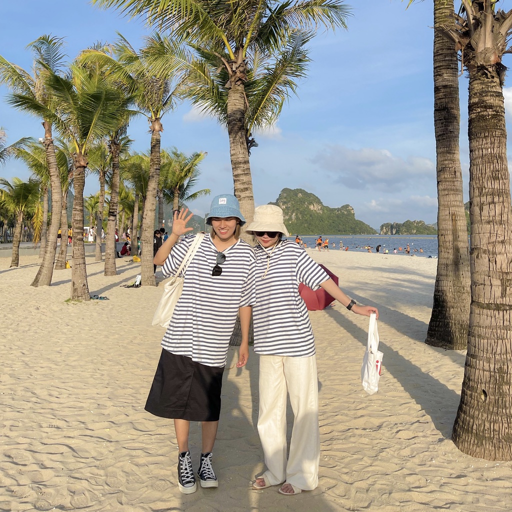 KIM - Áo phông xanh kẻ chéo