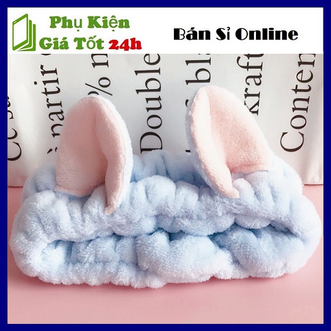 Băng đô tai mèo 3d siêu dày - siêu mềm mại - siêu bền ( màu xanh )