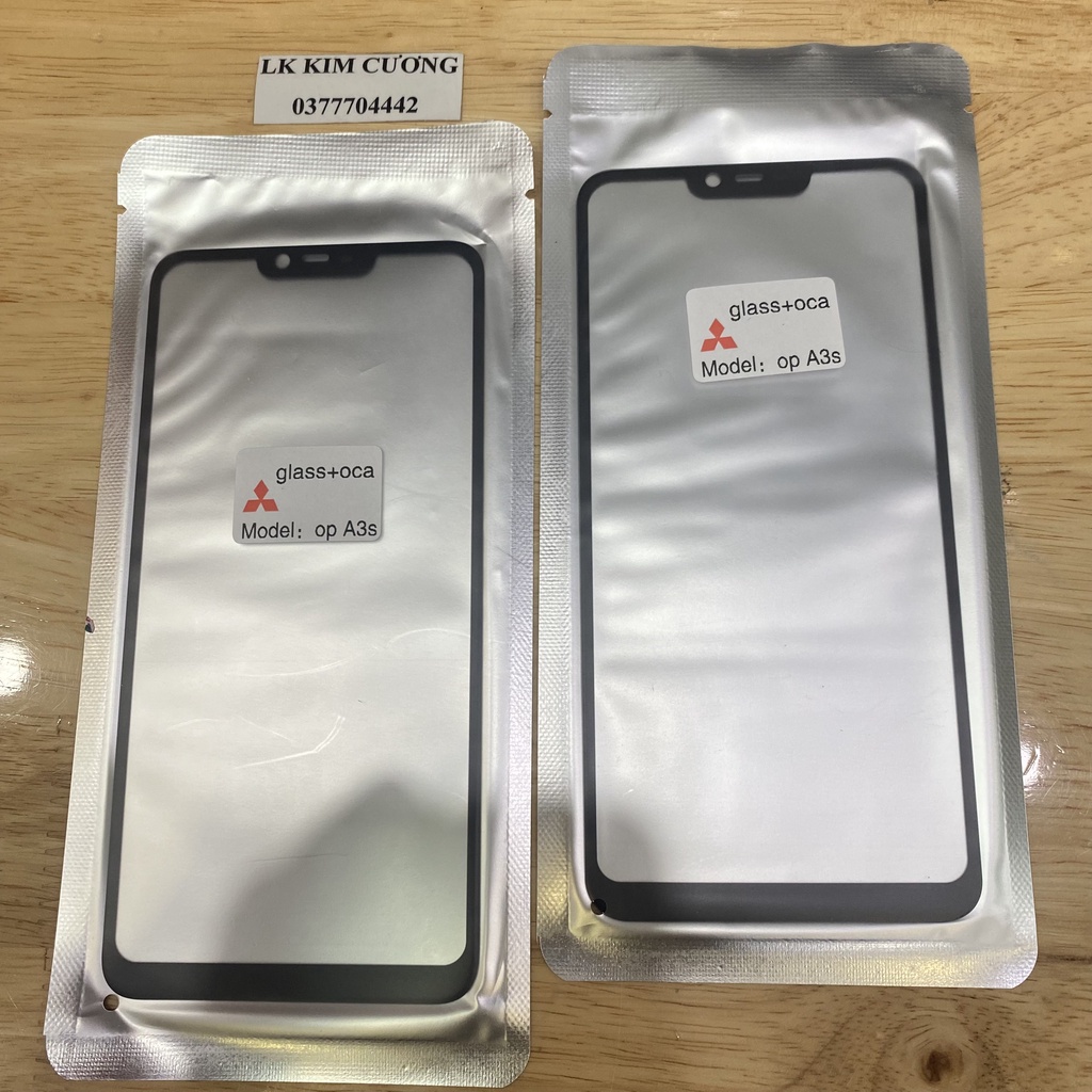 Kính ép liền keo tương thích oppo A3S / a5 / realme c1 / realme 2 liền keo