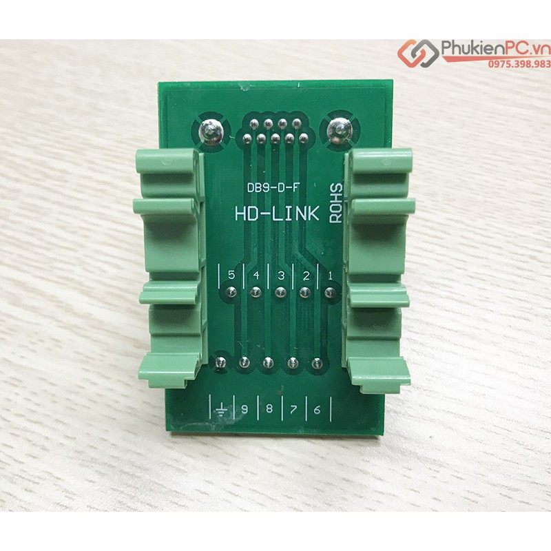 Đầu nối DB9 RS232 Female Terminal block - chân Cái bắt vít cài thanh ray. Dùng cho công nghiệp tự động hóa, thiết bị đện
