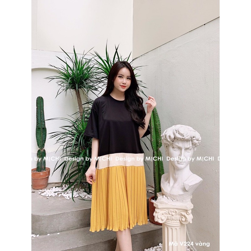 đầm bầu cao câp thiết kế sang chảnh☘️váy bầu chất Cotton pha von mát mềm mịn ko xổ lông☘️Free size 43-68kg