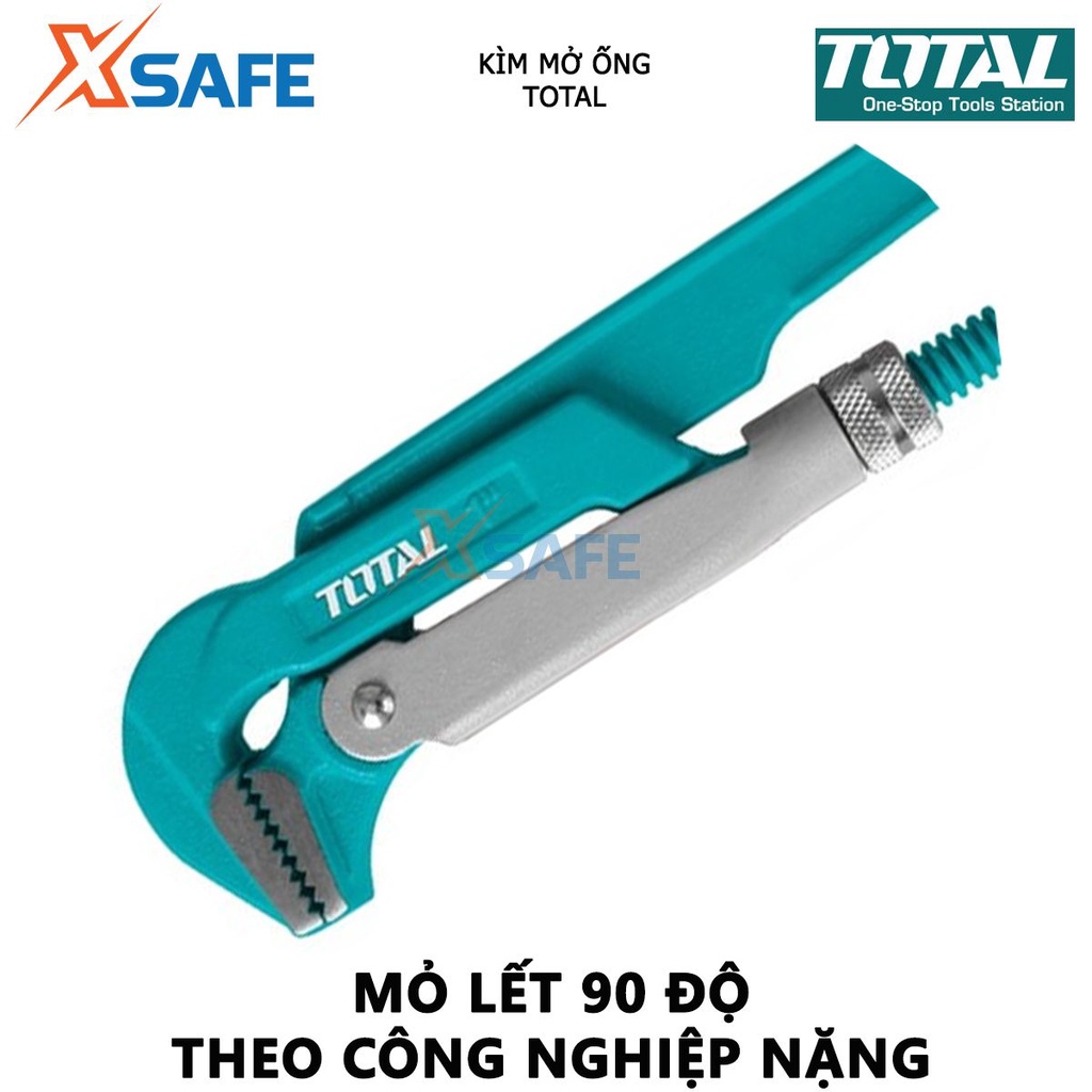 Kìm mở ống TOTAL | mỏ lết 90° quy cách 1 - 2 inch làm từ chất liệu cao cấp, không bị gỉ sét và mài mòn cắt, kẹp