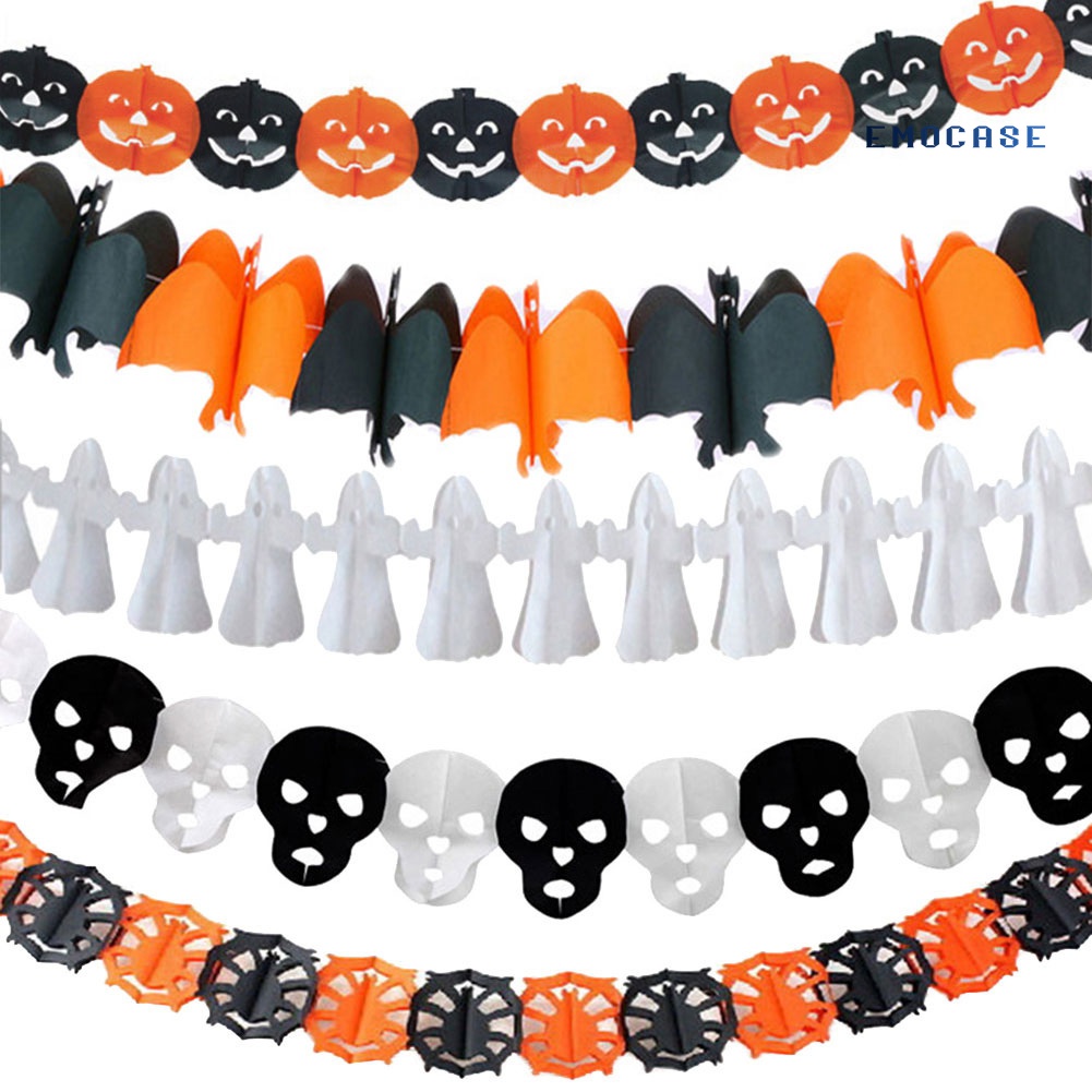 Dải Băng Trang Trí Tiệc Halloween 300cm Chủ Đề Nhện Dơi Bí Ngô