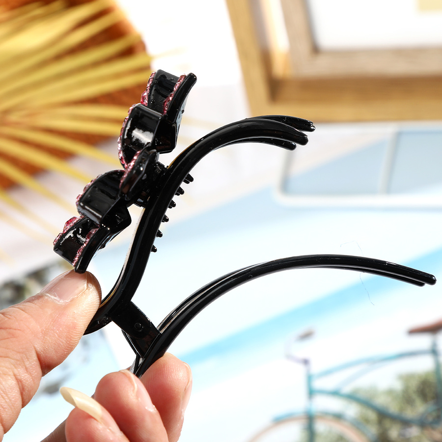 Kẹp tóc mặt hình hoa đính pha lê nhiều màu thời trang cho nữ