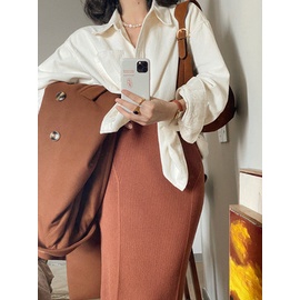 Áo dáng rộng chất nhung tăm phong cách Hồng Kông retro mới  dành cho nữ