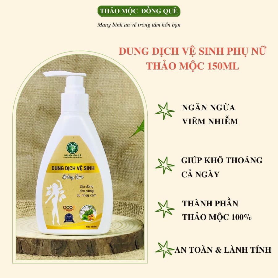 DUNG DỊCH VỆ SINH THẢO MỘC TINH CHẤT TRẦU KHÔNG Đồng quê Natural (handmade)