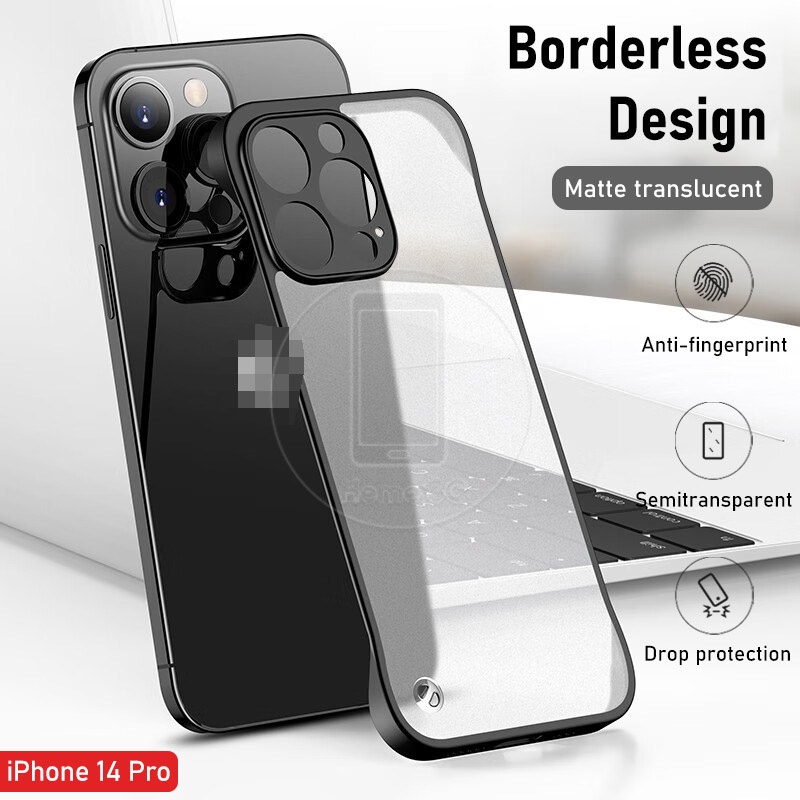 Ốp Điện Thoại Nhựa Cứng Nhám Trong Suốt Không Viền Cho Apple iPhone 14 iPhone14 Plus Pro Max