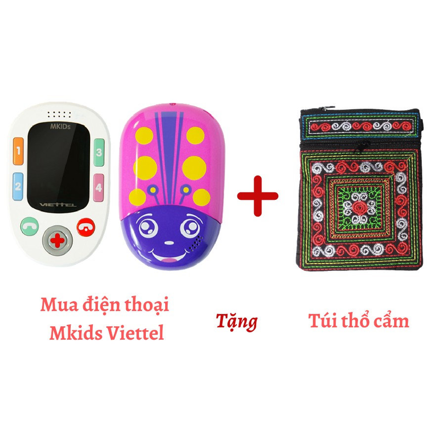 Điện thoại định vị trẻ em Mkids Viettel Tặng túi thổ cẩm