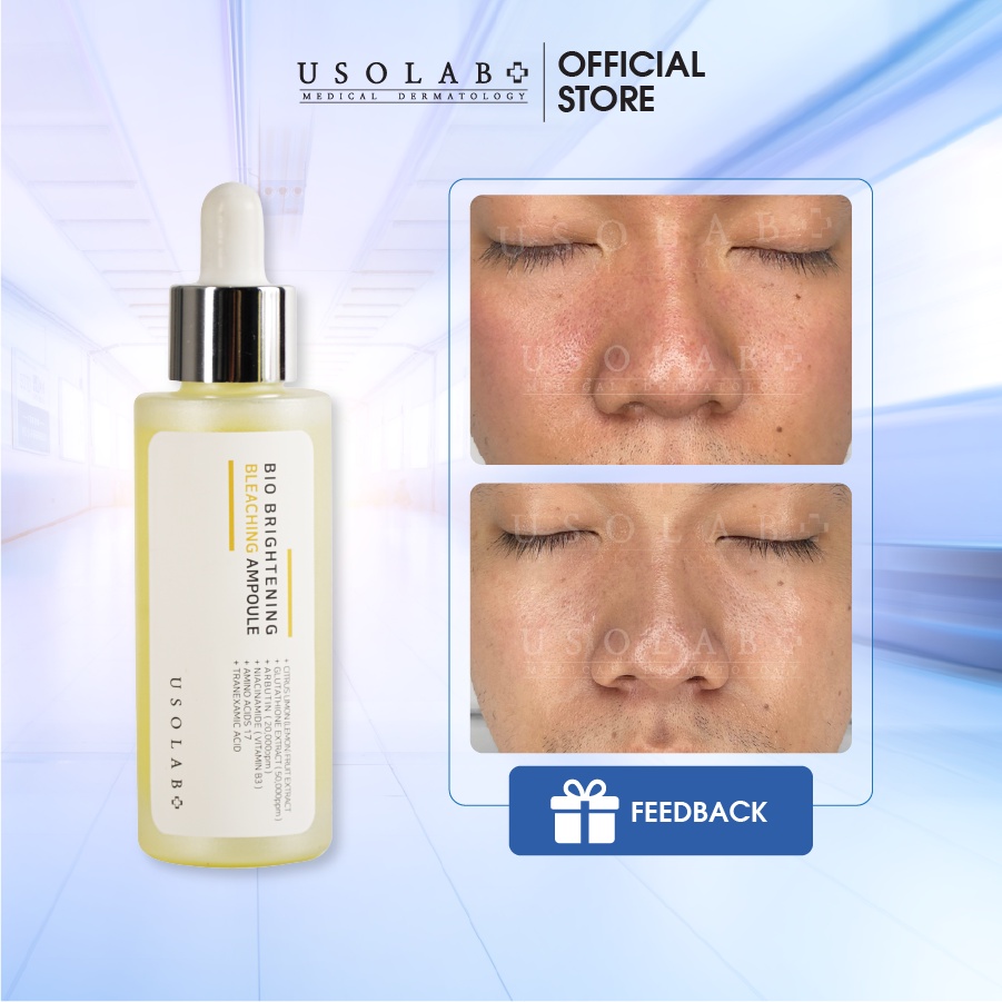 Serum trắng da USOLAB - Giúp sáng da, thu nhỏ lỗ chân lông Brightening Bleaching Ampoule 50ml