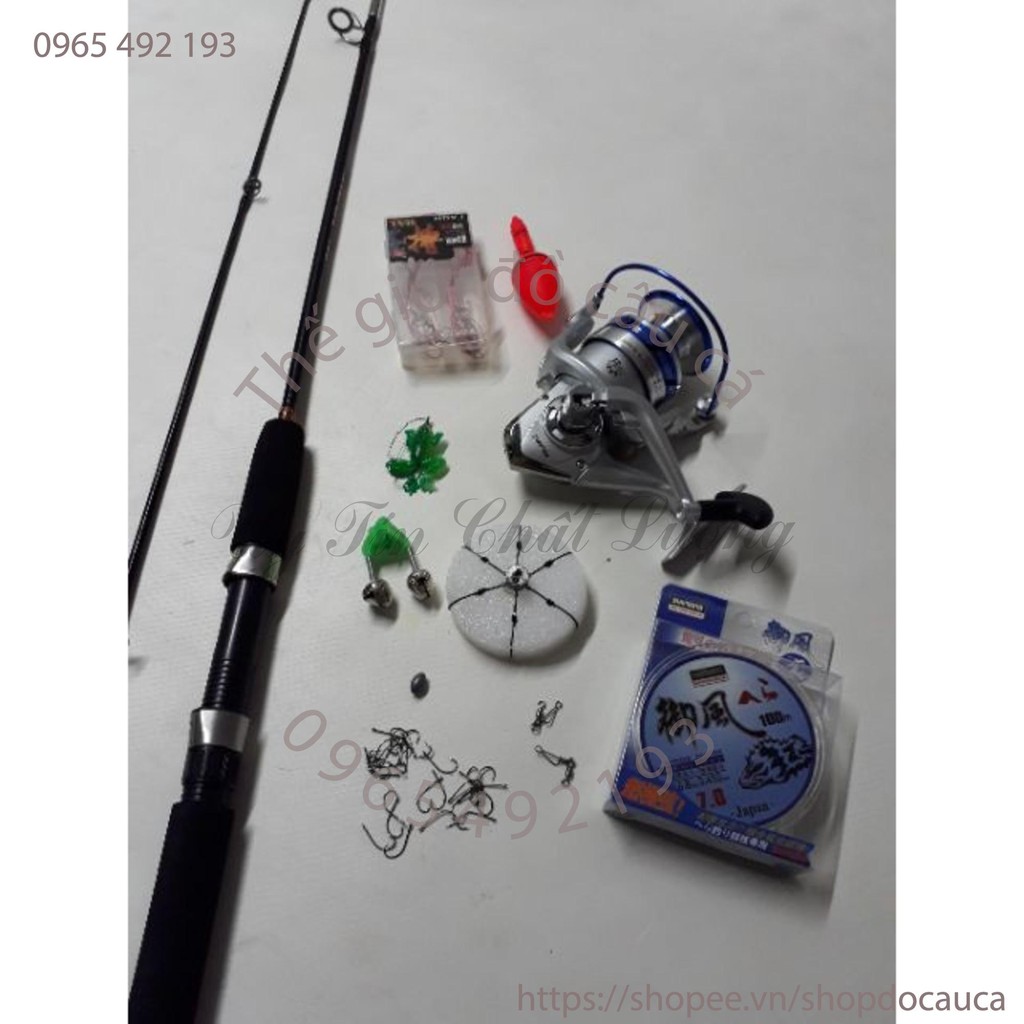 Bộ cần 2 khúc đặc và máy yumoshi kèm phụ kiện ( rẻ vô địch )