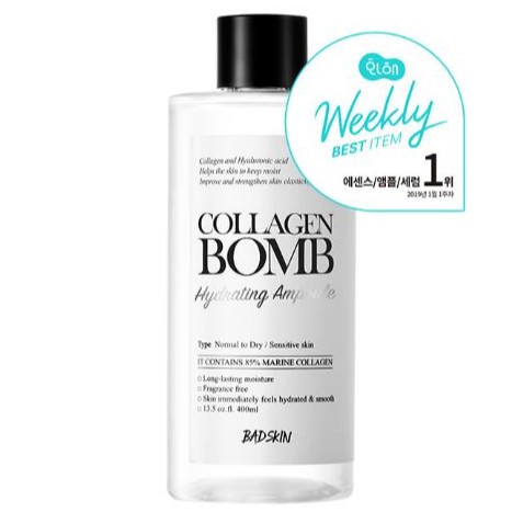 Nước hoa hồng toner cấp Ẩm Collagen Bomb Hydrating Ampoule 400ml BadSkin