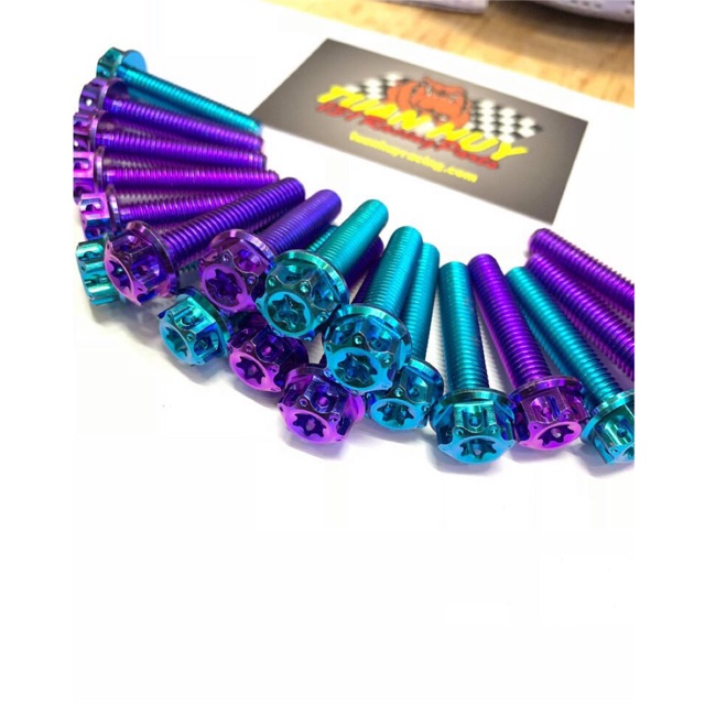 Ốc mẫu mới 8li15 8li20 8li25 8li30 8li40 8li50 8li60 đầu Salaza Pro Titan Gr5 cao cấp