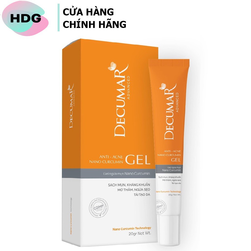 Gel Ngừa Mụn Nano Curcumin Decumar 20 gram