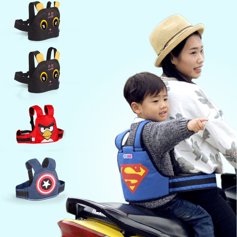 Đai Đi Xe Máy An Toàn Cho Bé Từ 1-10 Tuổi Đeo Vai Thắt Lưng Đai Ngực Thoáng Khí