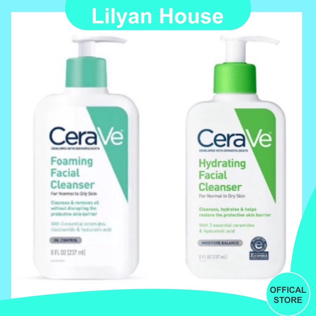 Carave sữa rửa mặt, srm, dành cho da dầu, da khô 237ml Bản Mỹ