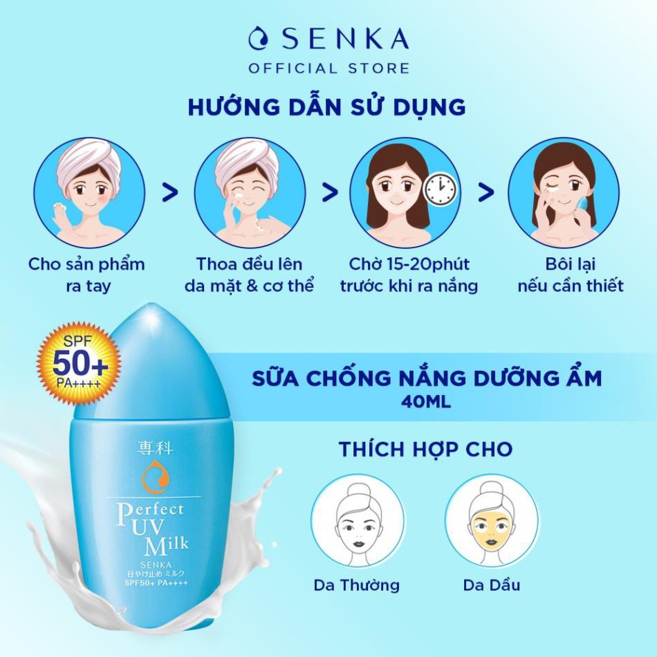 Kem chống nắng dạng sữa Senka Perfect UV Milk 40ml