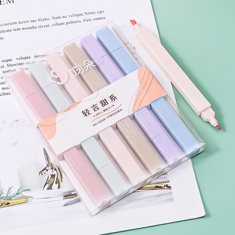 Bút highlight dạ quang màu pastel cho học tập và làm việc-BHL01