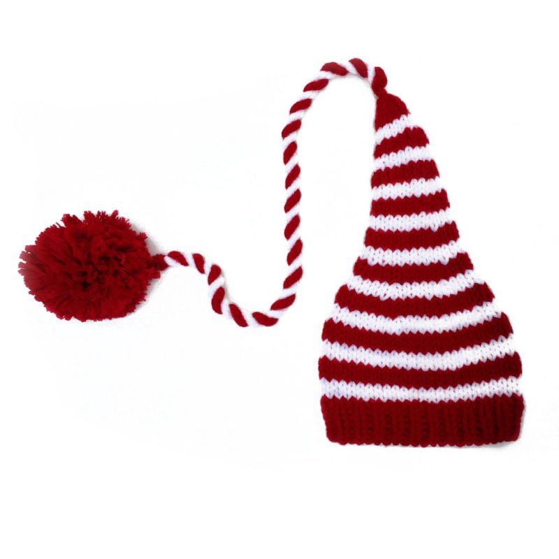 ❀INN Baby Long Tails Christmas Hat Newborn Photography Props Baby knitting Hats Photography Props