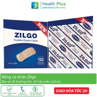 Băng cá nhân Zilgo 102 miếng - Băng vết thương nhỏ, mụn trứng cá Chính hãng