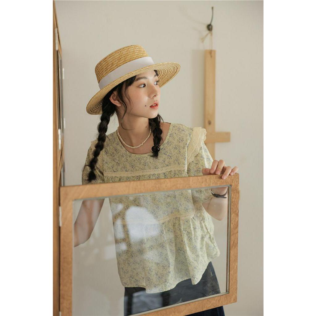 Áo Kiểu Tay Phồng Họa Tiết Hoa Thời Trang Mùa Hè Kiểu Pháp Mới 63206