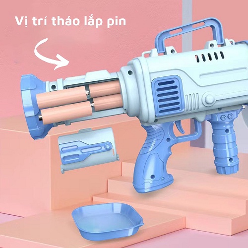 Súng Bắn Bong Bóng Xà Phòng 32-8 Nòng Máy Thổi Bong Bóng Nước Tự Động- Đồ Chơi Trẻ Em