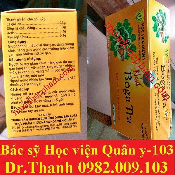 Trà Bổ Gan BOGATRA , Thanh Nhiệt, Giải Độc, Mát Gan Của Học Viện Quân Y [boga tra]