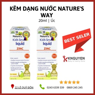 Siro uống Nature's Way Kids Smart Liquid Zinc bổ sung kẽm, tăng sức đề kháng cho bé 200ml [KNguyen]