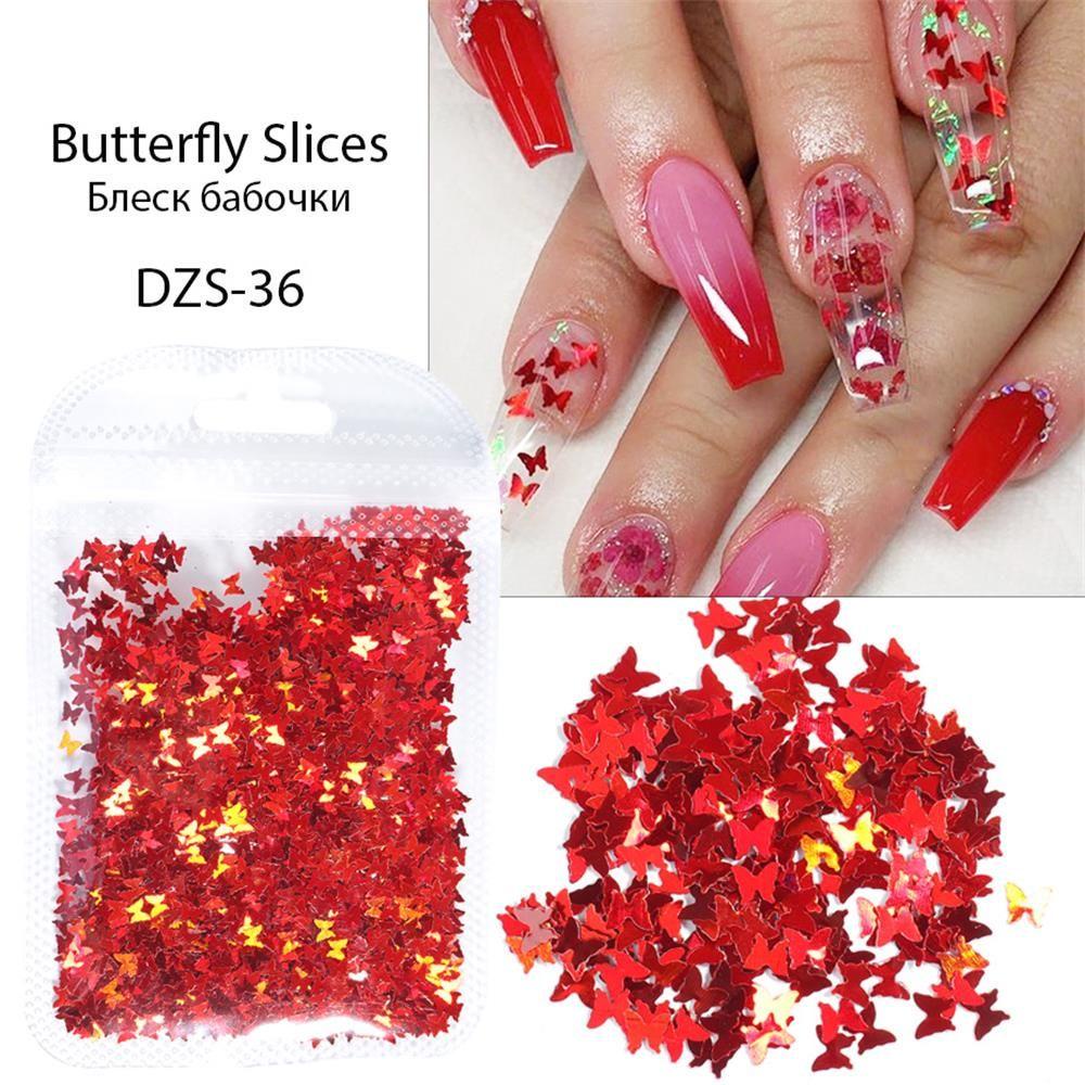 Kim Tuyến Hình Bướm 3D Lấp Lánh Trang Trí Móng Tay