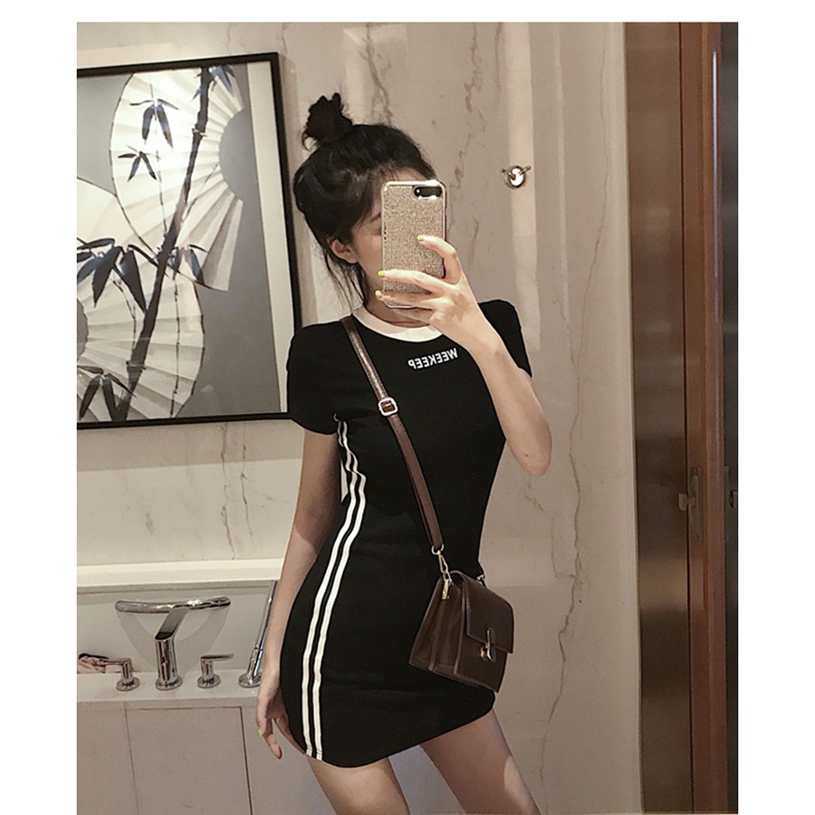 Váy Nữ Ôm Body Cộc Tay Kiểu Dáng Thể Thao | BigBuy360 - bigbuy360.vn
