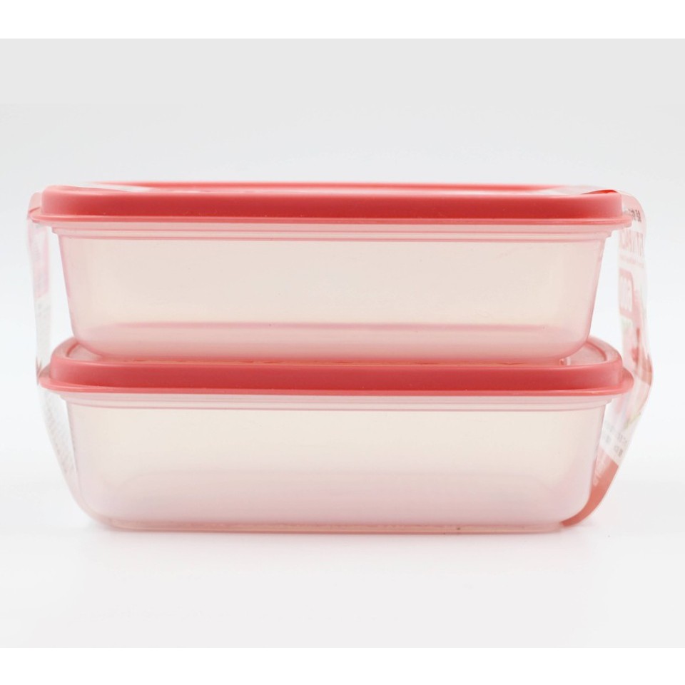 Set 2 hộp nhựa chịu nhiệt Sanada 600ml HỒNG - KONNI39 SƠN HÒA