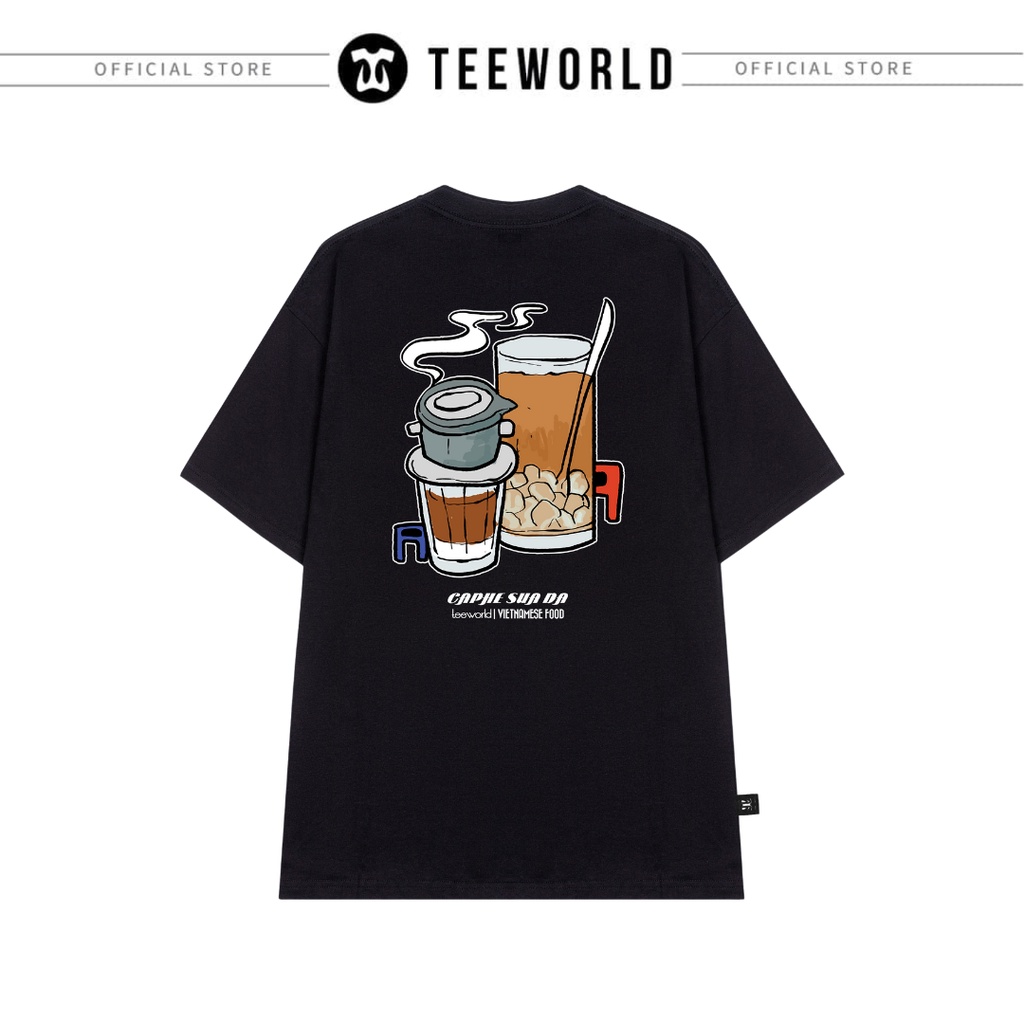 Áo thun món ăn Việt Nam - áo thun Teeworld TW x Vietnamese Food - Cà Phê Sữa Đá Nam Nữ Trắng Đen Form Rộng Unisex