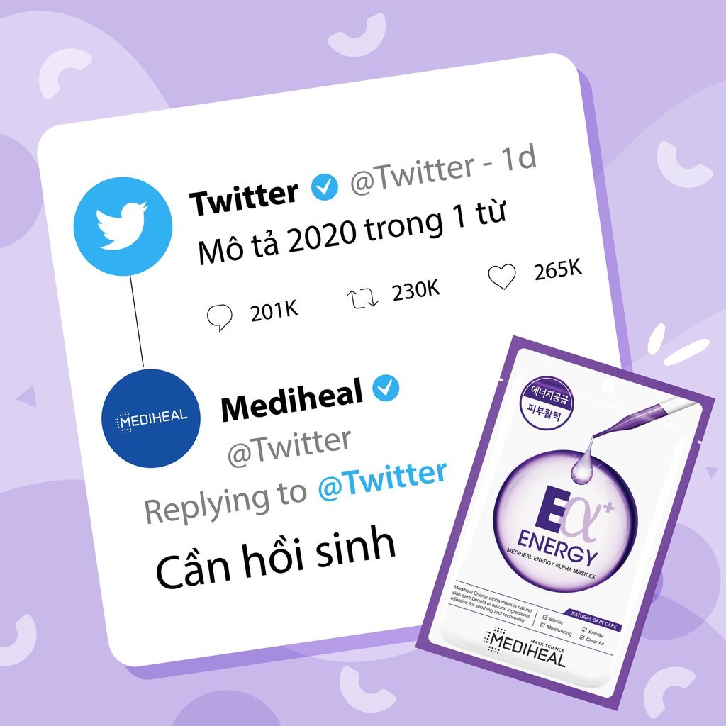 Combo 10 Mặt Nạ Giúp Ngăn Ngừa Lão Hóa Mediheal Energy Alpha Mask Ex 23ml x10