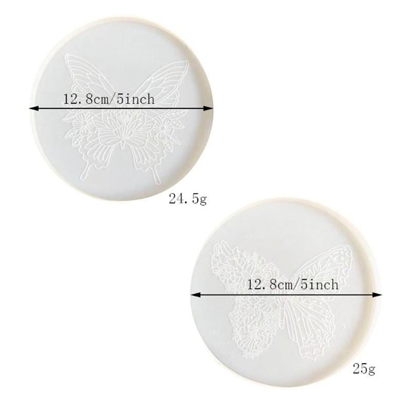 Sa Khuôn Silicon Làm Đế Lót Ly Họa Tiết Bươm Bướm DIY