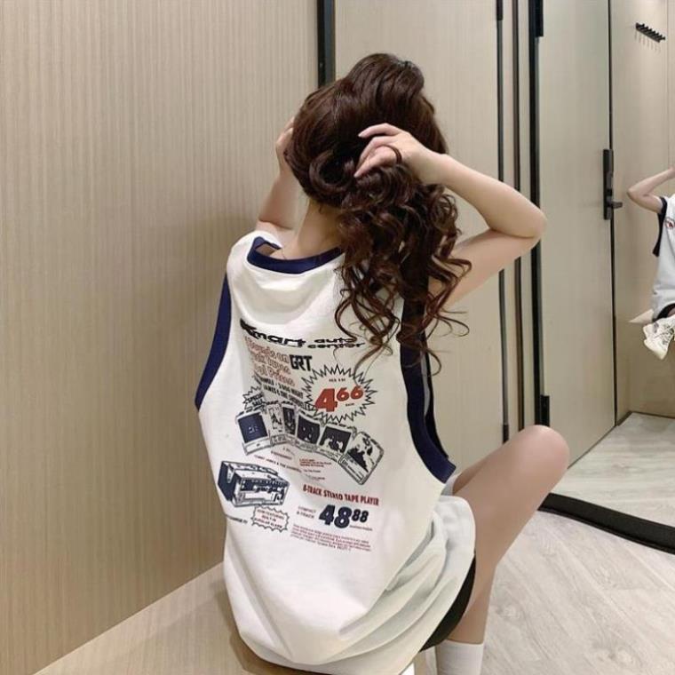 Áo Thun Ba Lỗ Dáng Rộng Phong Cách Hip Hop Harajuku Hàn Quốc Thiết Kế Độc Đáo Thời Trang Mùa Hè Cho Nữ ⚡ # -