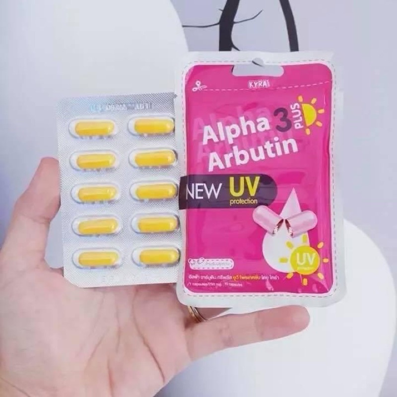 01 Vỉ Kích Trắng 10 Viên ALPHA ARBUTIN New UV Plus Thái Lan Chính Hãng