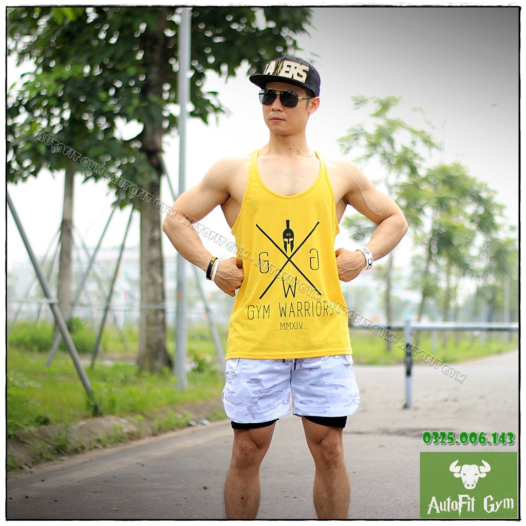 Áo Ba Lỗ Nam WARRIORS Áo Tank Top Thể Thao, Tập Gym dây stringers hàng nhập khẩu [AUTOFIT GYM]