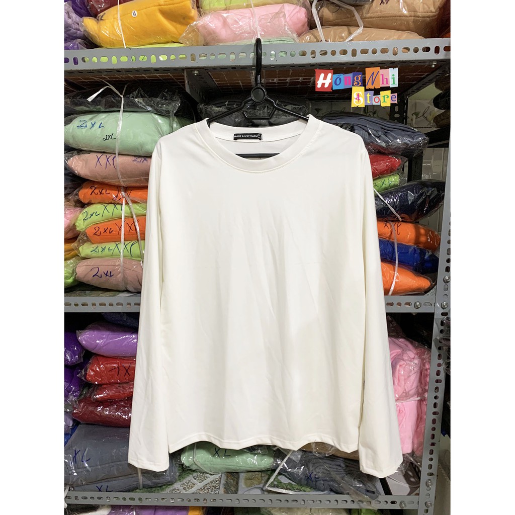 Áo Thun Tay Dài Trơn Long Tee Ulzzang Unisex Dáng Rộng Màu Trắng - MM | BigBuy360 - bigbuy360.vn